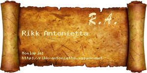 Rikk Antonietta névjegykártya